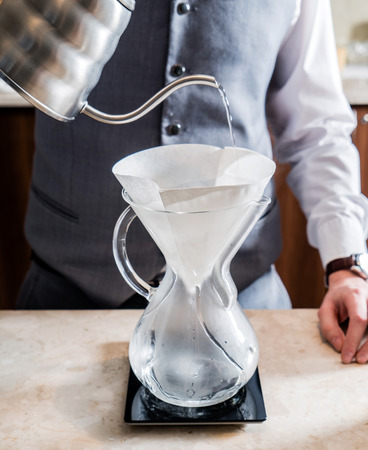 barista making coffeeの写真素材