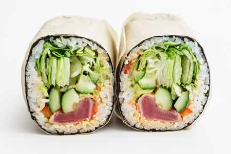 roll with fishの写真素材