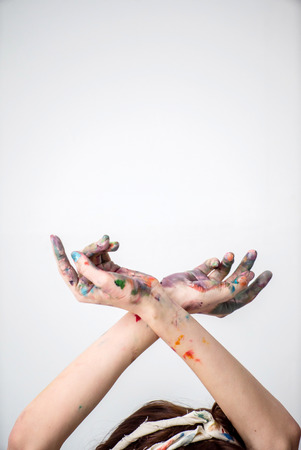 hands of painterの写真素材