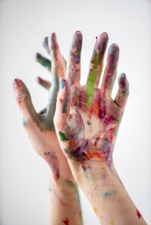 hands of painterの写真素材
