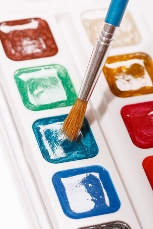 paints with brushの写真素材