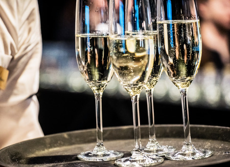 waiter with champagneの写真素材