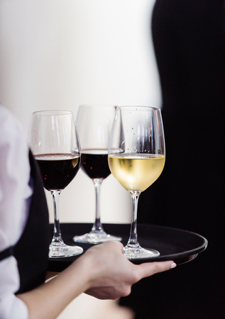waiter with wineの写真素材