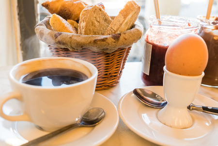 breakfast in the cafeの写真素材