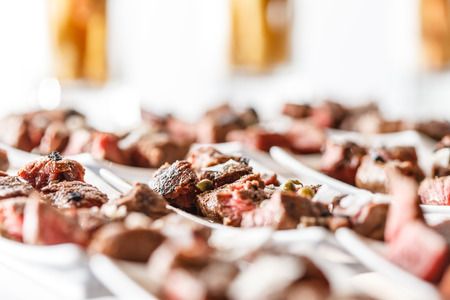 meat on the catering tableの写真素材
