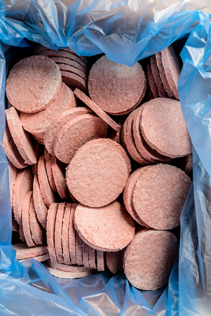 frozen burger meatの写真素材