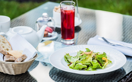 dinner on the terraceの写真素材