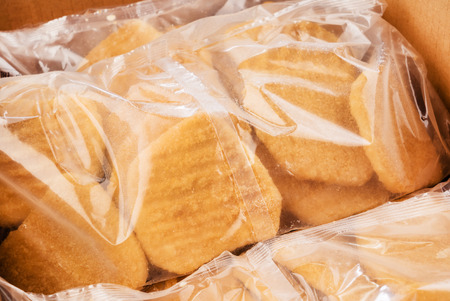 frozen burger meatの写真素材