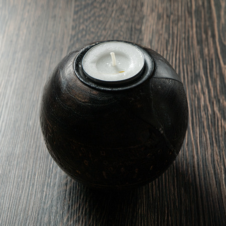 candle on the tableの写真素材