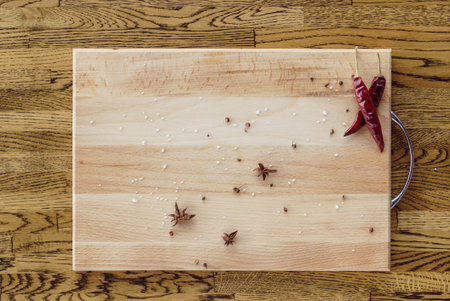 spices on the cutting board