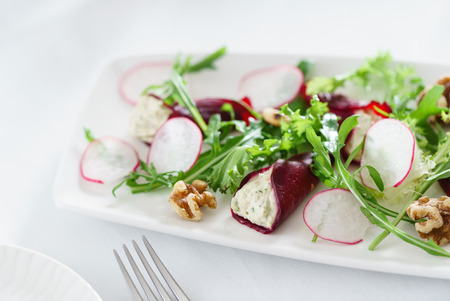 beetroot with goat cheeseの写真素材