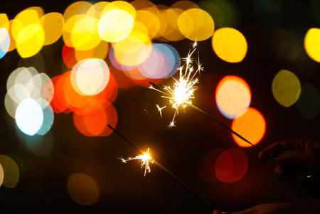 holiday sparklerの写真素材