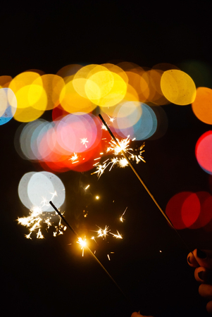 holiday sparklerの写真素材