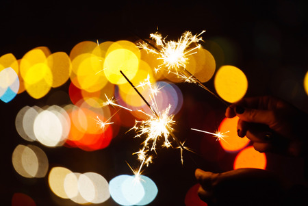 holiday sparklerの写真素材