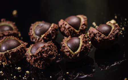 chocolate chestnutsの写真素材