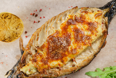 grilled fishの写真素材