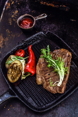 grilled steakの写真素材
