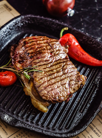 grilled steakの写真素材
