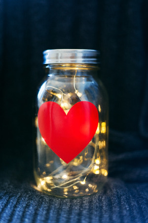 jar with heartの写真素材