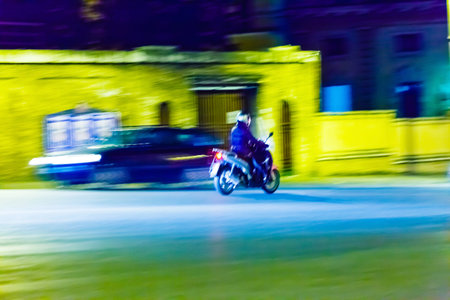 scooter in a European cityの写真素材