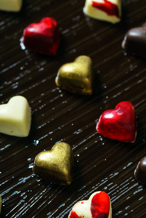 chocolate heartsの写真素材