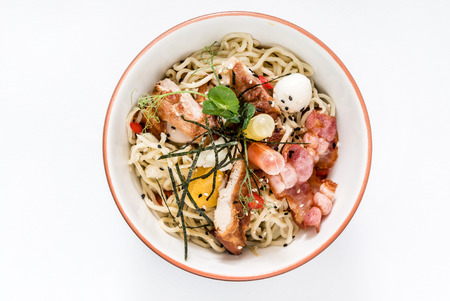 noodle with chickenの写真素材