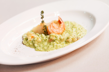 risotto with shrimpsの写真素材