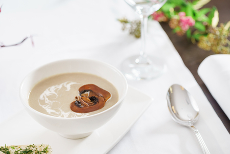 mushroom cream soupの写真素材