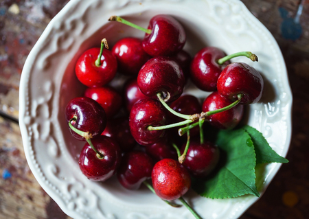 fresh cherriesの写真素材