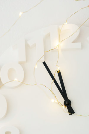 white clock with lights