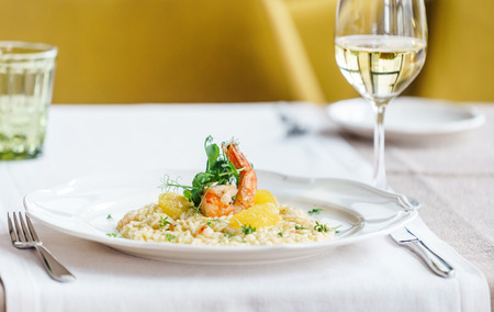 risotto with shrimpsの写真素材