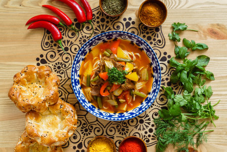 uzbek soupの写真素材