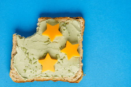 sandwich with cream cheese and star cheeseの写真素材