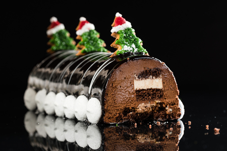 Chrismtas chocolate yule logの写真素材