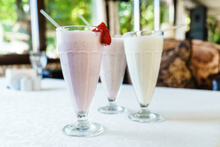 milk cocktailsの写真素材