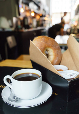 breakfast in the cafeの写真素材
