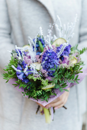 nice bouquet in the handsの写真素材