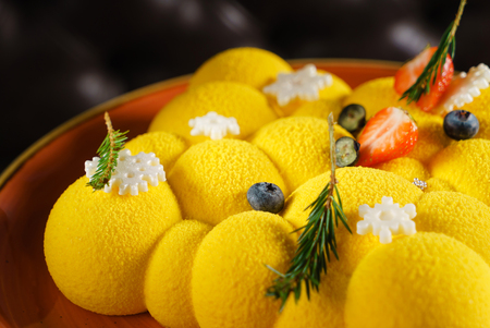 Christmas cake with snowflakesの写真素材