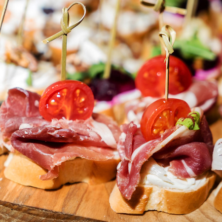 tapas on the catering tableの写真素材