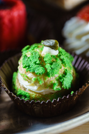 french pastries in the cafeの写真素材