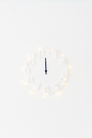 white clock with lightsの写真素材