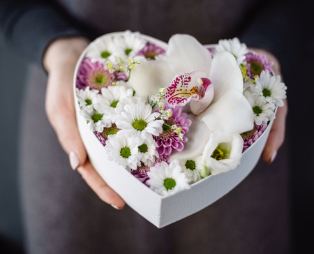 nice bouquet in the handsの写真素材