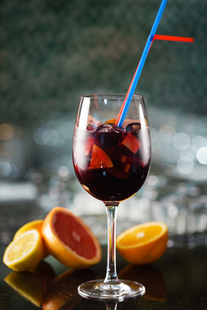 fruit cocktail in the barの写真素材