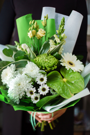 nice bouquet in the handsの写真素材