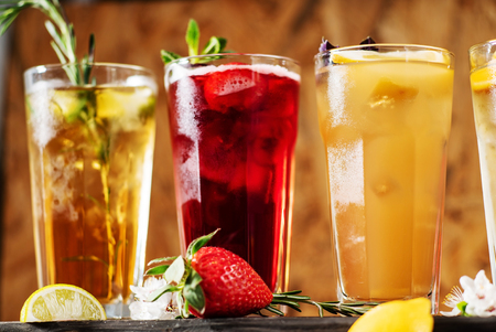 summer drinks with fruitsの写真素材