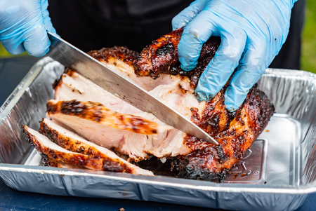 grilled turkey closeupの写真素材