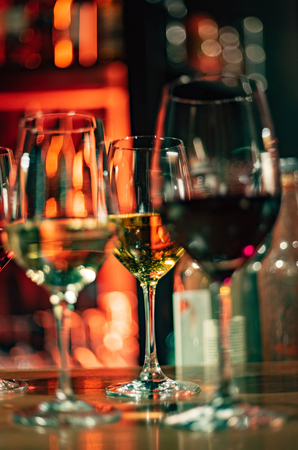 wine in the barの写真素材