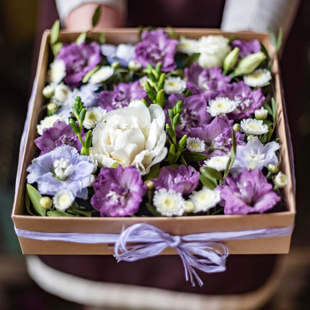 nice bouquet in the handsの写真素材