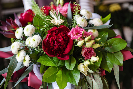nice bouquet in the handsの写真素材