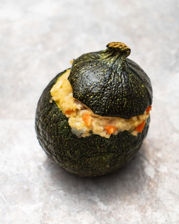 stuffed zucchini closeupの写真素材